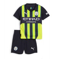 Camisa de Futebol Manchester City Equipamento Secundário Infantil 2024-25 Manga Curta (+ Calças curtas)